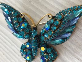 Brosche Schmetterling Premio Strasssteine / Broche papillon