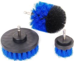 3er Bürstenaufsatz für Bohrmaschine  blau