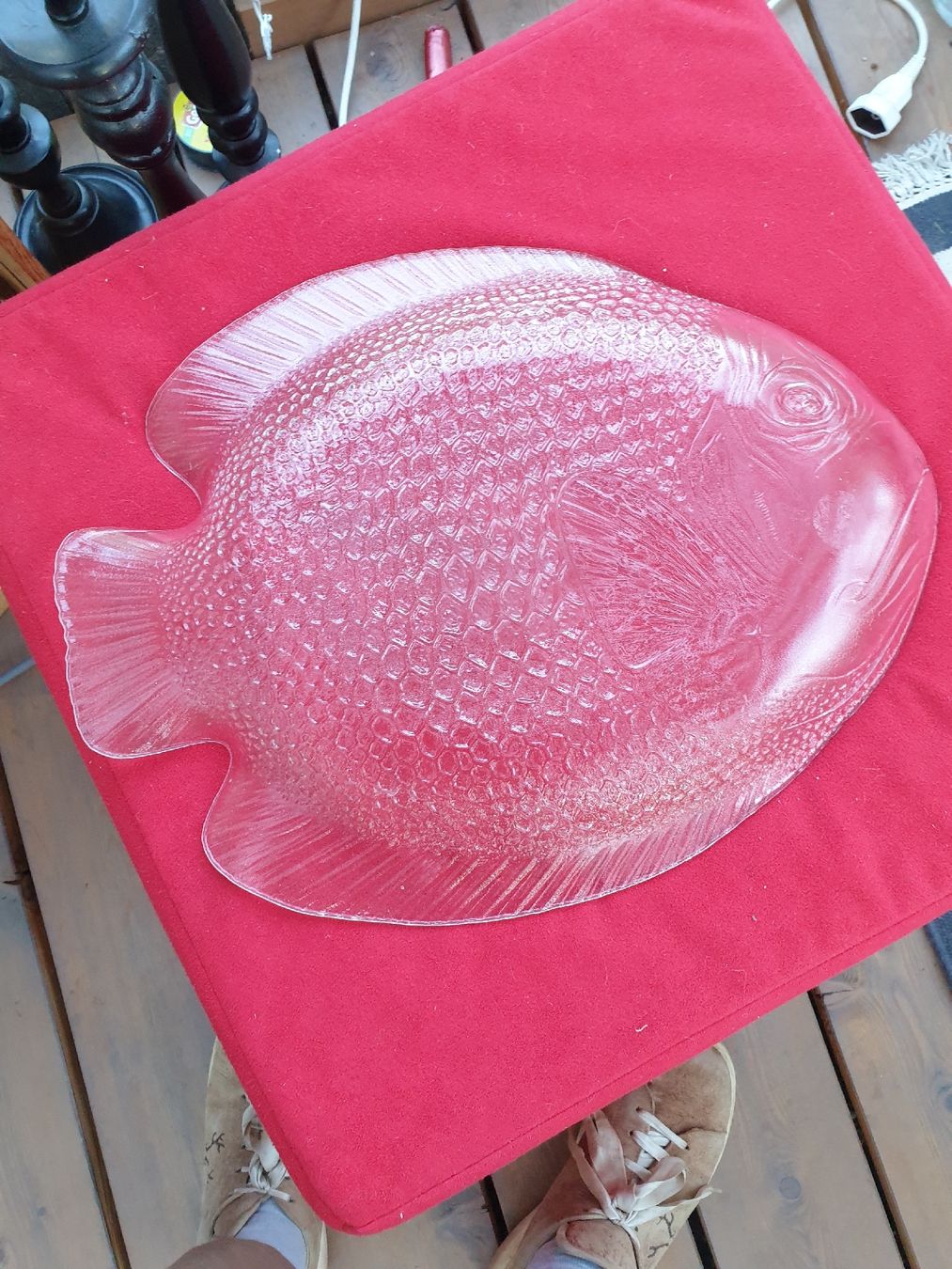 Piatti di portata: Glasplatte Fischform, Servierplatte – Usato da Feldbach venduto da Gwaechshuus 1