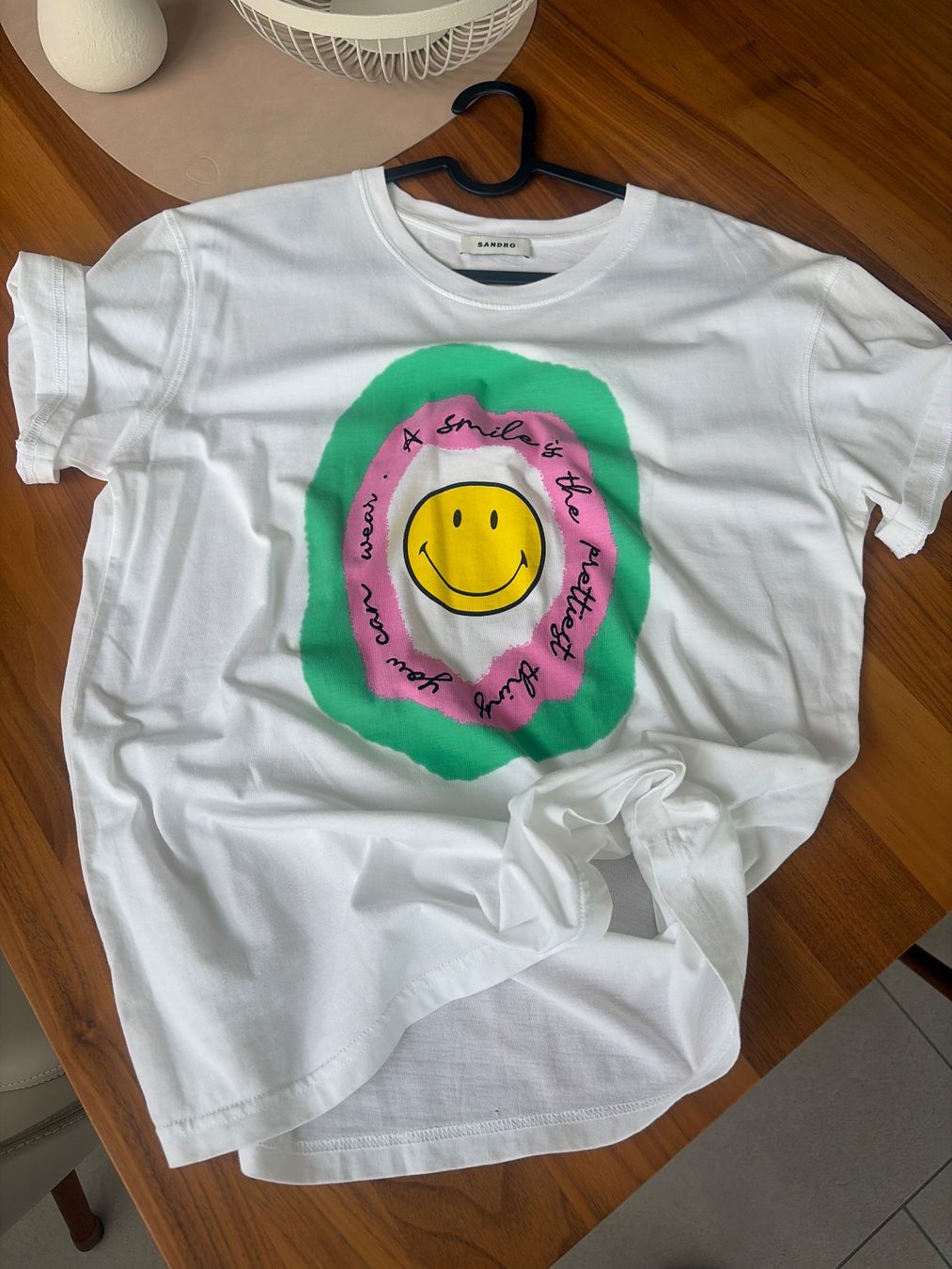 Sandro T-shirt: Sandro Paris Smiley T-Shirt Weiss Gr. 0 (S/M) – Nuovo (secondo la descrizione) da Wallisellen venduto da Lan_82sz 2