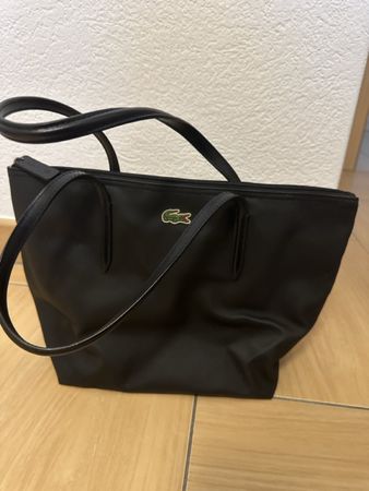 Sac cabas Lacoste noir avec fermeture éclair, état neuf