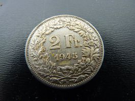 Münze Silber 2 Fränkler 1945