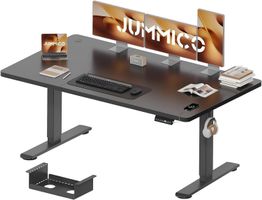 Schreibtisch höhenverstellbar 160x80 cm USB-A Kabelwanne