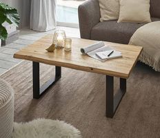 Salontisch HAVANNA Wildeiche massiv 110 x 70 cm Baumkante