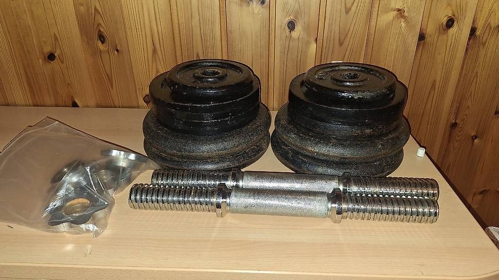 Manubri & Pesi: Haltères fonte 32 kg total – Usato da Saxon venduto da dad_q89q