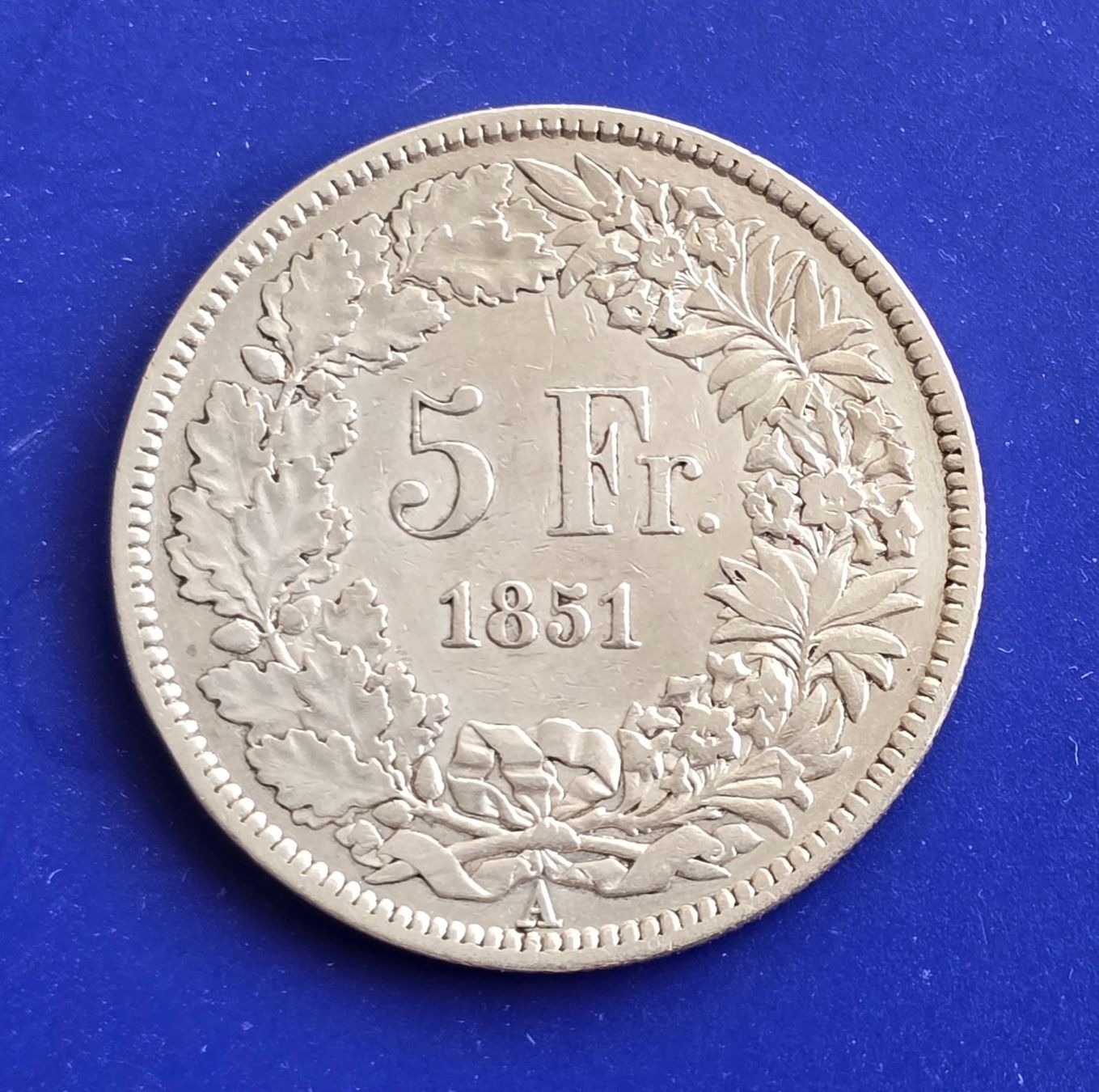 Tutti le monete: Silber Schweiz 5 Fr. 1851 A – Usato da Winterthur venduto da Cruiser3