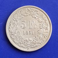 Silber Schweiz 5 Fr. 1851 A