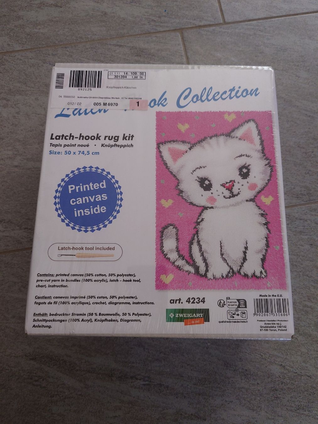 Kit bricolage: Knüpfteppich-Set: Katze – Nuovo e nell'imballaggio originale da Rüti ZH venduto da Flowerfield
