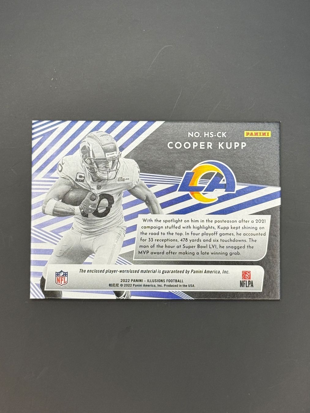 Panini Carte collezionabili: Cooper Kupp 2022 Illusions Highlight Swatches Rams – Usato da Malters venduto da cap.design_ 1