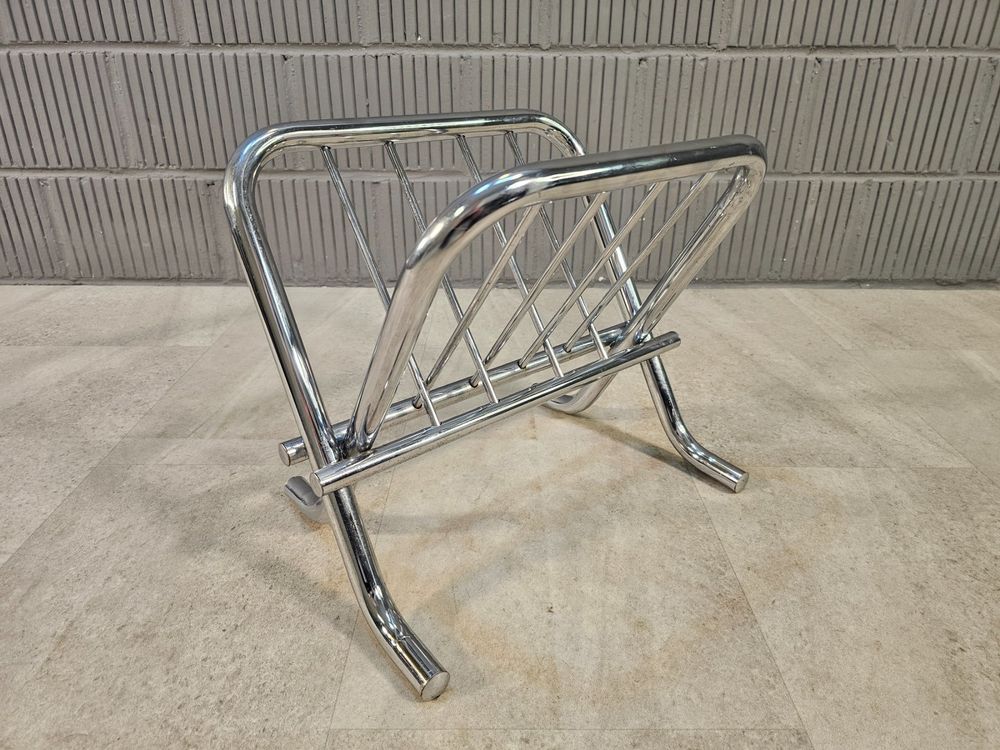 1980 Zack Folding Magazin Rack Bauhaus Chrom Zeitungsständer (Gebraucht ...