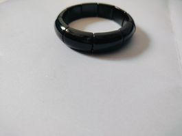 Schwarzes Obsidian Armband, neuwertig, zeitloser Schmuck