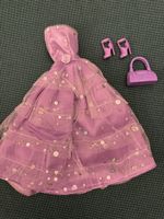 Lila Barbie Kleid mit Zubehör-Set, Sommer-Look,Top Zustand!