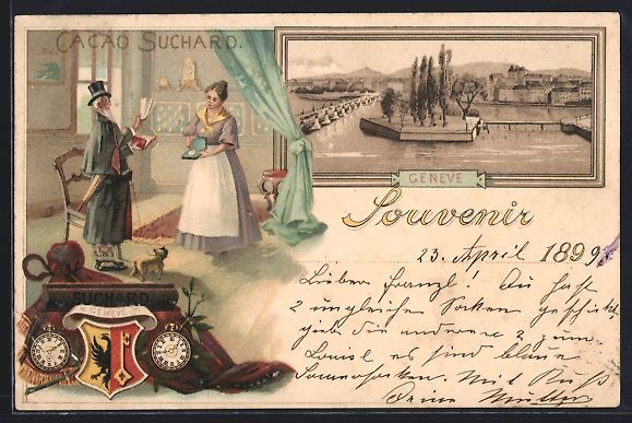 Cartes postales: Litho Geneve, Kakao Suchard, Alter Herr  – D'occasion à Berlin par bartko-reher