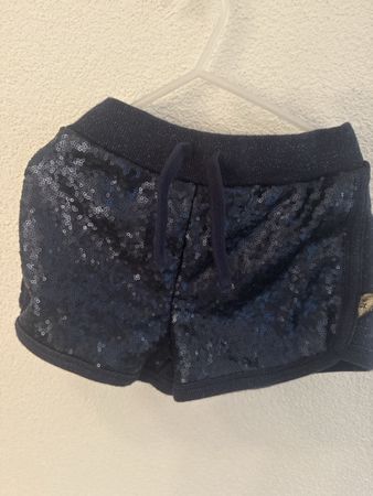 Pomp de lux Shorts dunkelblau Pailletten Grösse 134/140
