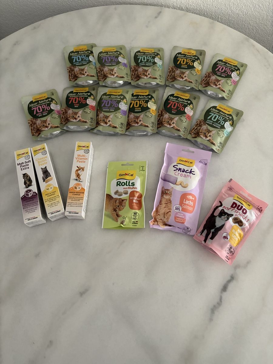Futter: Nassfutter plus Snacks und 3xPaste GimCat – Neu und originalverpackt aus Sevelen von Ch_2026_1
