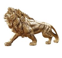 Harz goldene Löwe König Figuren Skulptur