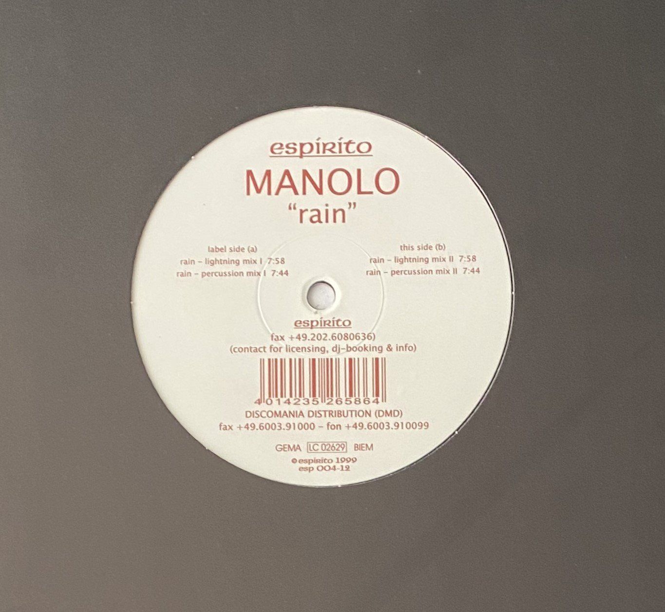 Dischi in vinile: Manolo, Rain (House, Prog. Trance) – Usato da Flums venduto da Empe1 2