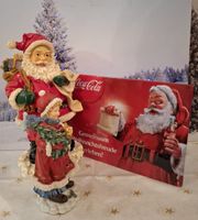 NIKOLAUS MIT MÄDCHEN UND BLECHSCHILD SANTA CLAUS