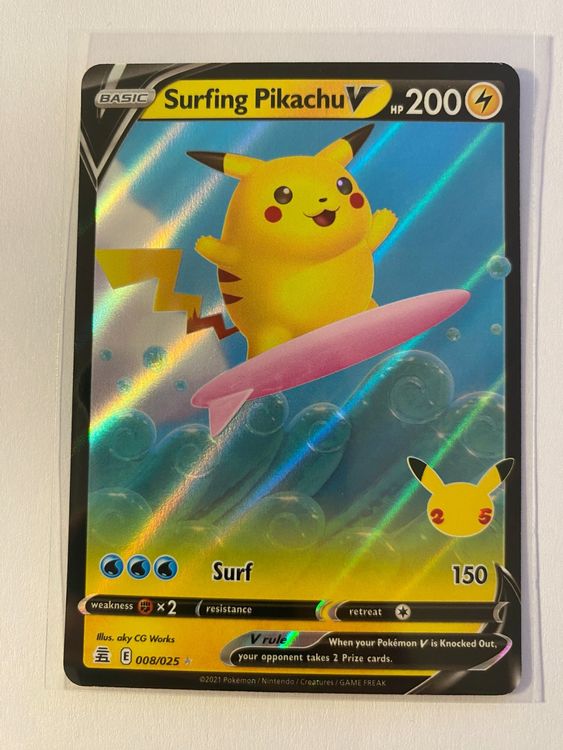 Japanese Surfing Pikachu Surfing Pikachu V Pokémon Card – 008/025