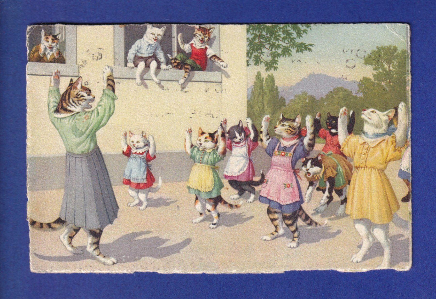 Cartoline postali: CHAT - Chats humanisés – Usato da Pully venduto da nicecards-shop