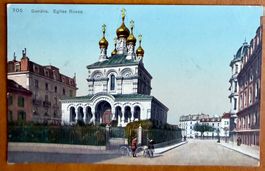 Genève - Eglise anglaise - Cyclistes - Ancienne