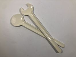 STELTON Salatbesteck. Creme. Designklassiker aus Dänemark