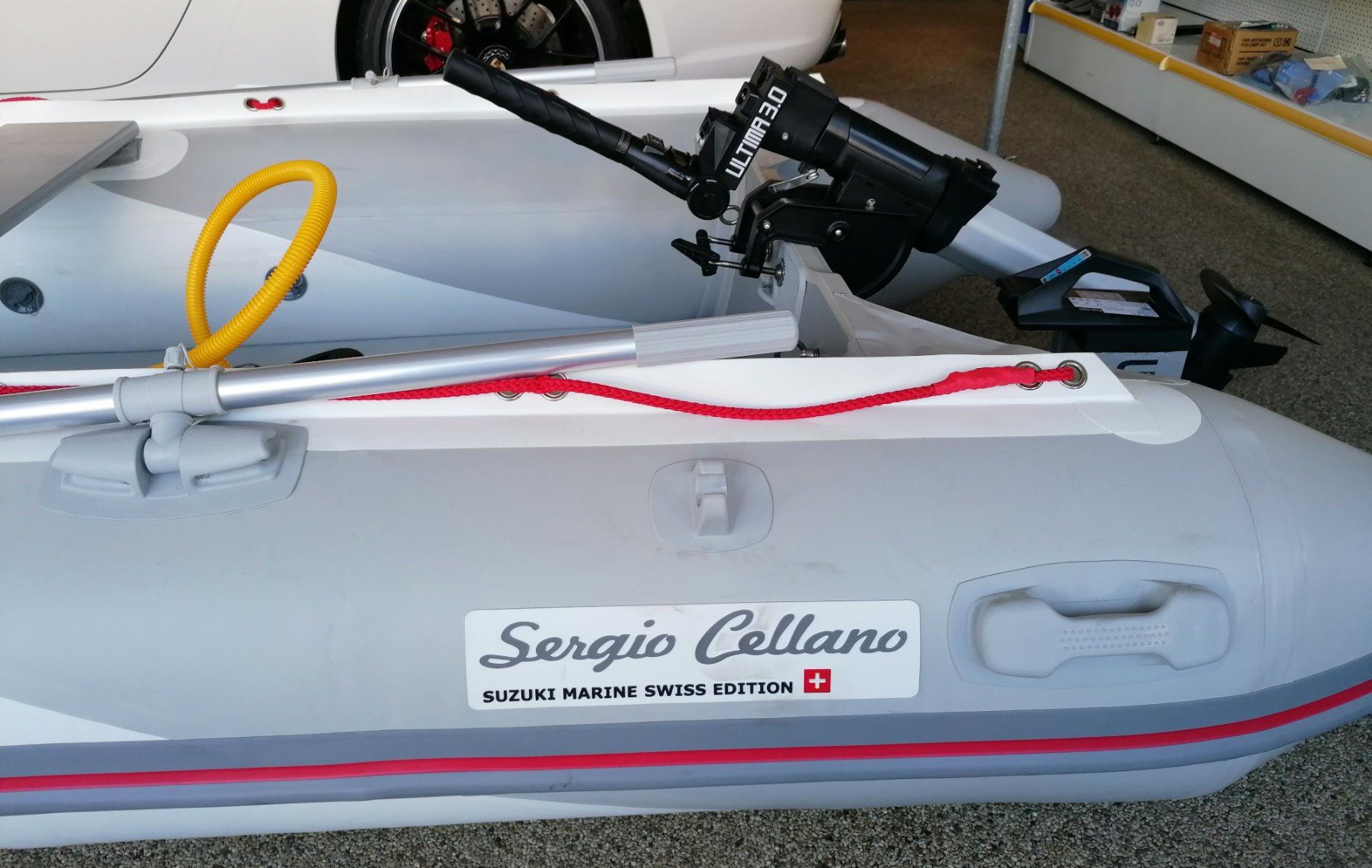 Sergio Cellano Barche: Schlauchboot Suzuki Sergio Cellano mit Elektromotor – Nuovo (secondo la descrizione) da Samedan venduto da Automobile-Palue 1