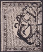 ZÜRICH 6, 2W (4.Marke), Type IV, schönes Stück +Befund 2300.