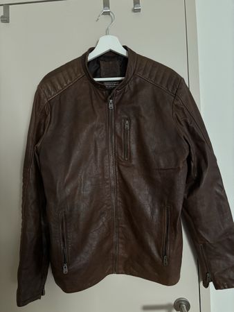 Herren Lederjacke Jack & Jones braun Gr. L Top Zustand!