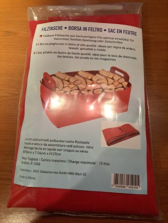 Filztasche, neu, robust, rot, 50x34x27cm