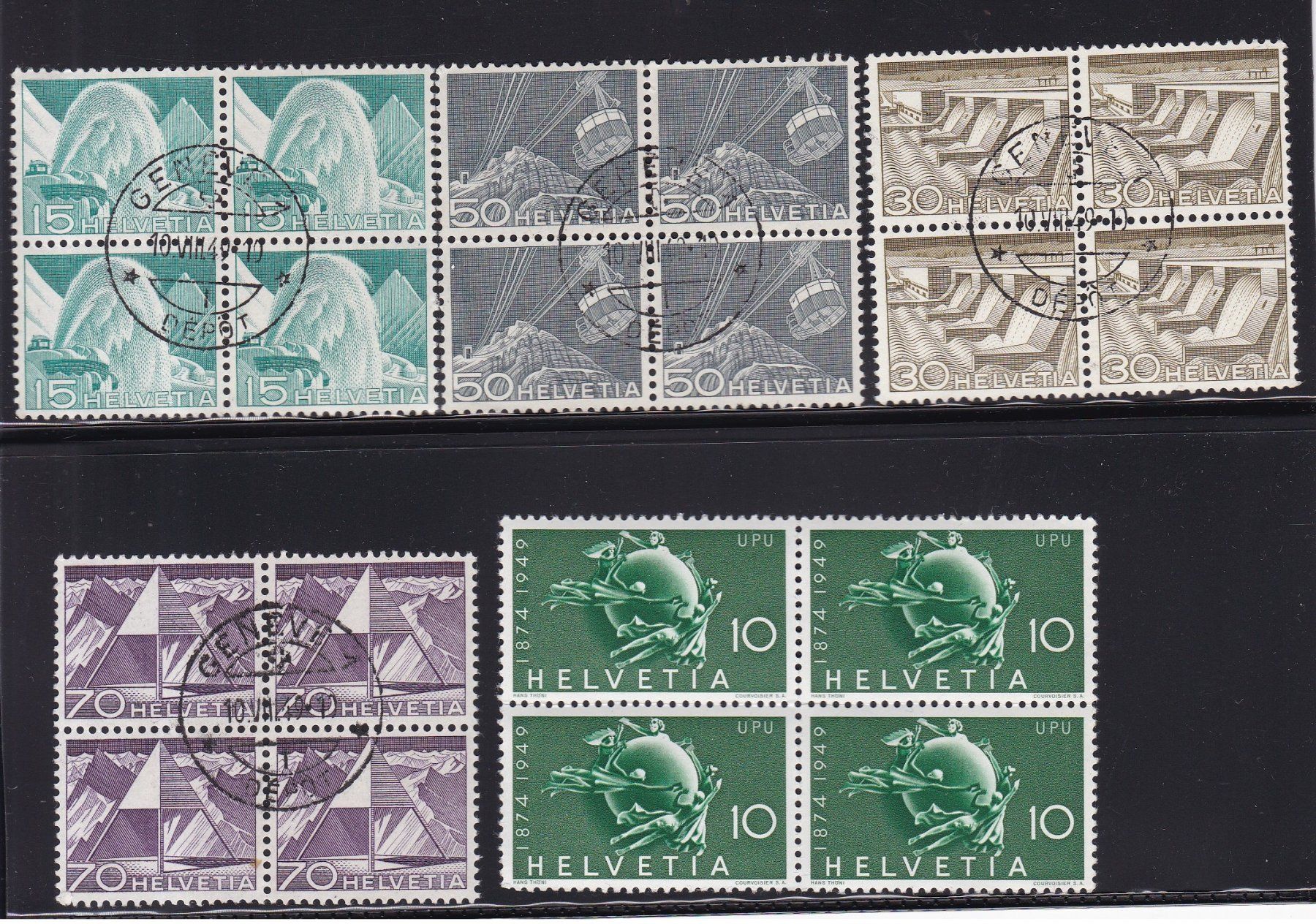 Alle Briefmarken: 26 Stk.CH Viererblocks ab Altschweiz – Gebraucht aus Münchwilen AG von Nesar 3