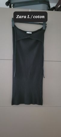 Robe noire Zara, taille L /coton100%