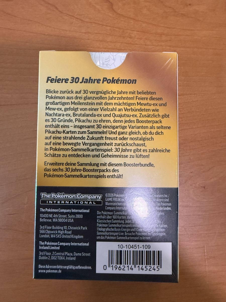Pokémon Carte collezionabili: Pokemon 30 Jahre Booster Bundle DE – Nuovo e nell'imballaggio originale da Buchs SG venduto da Rheintalseller 1