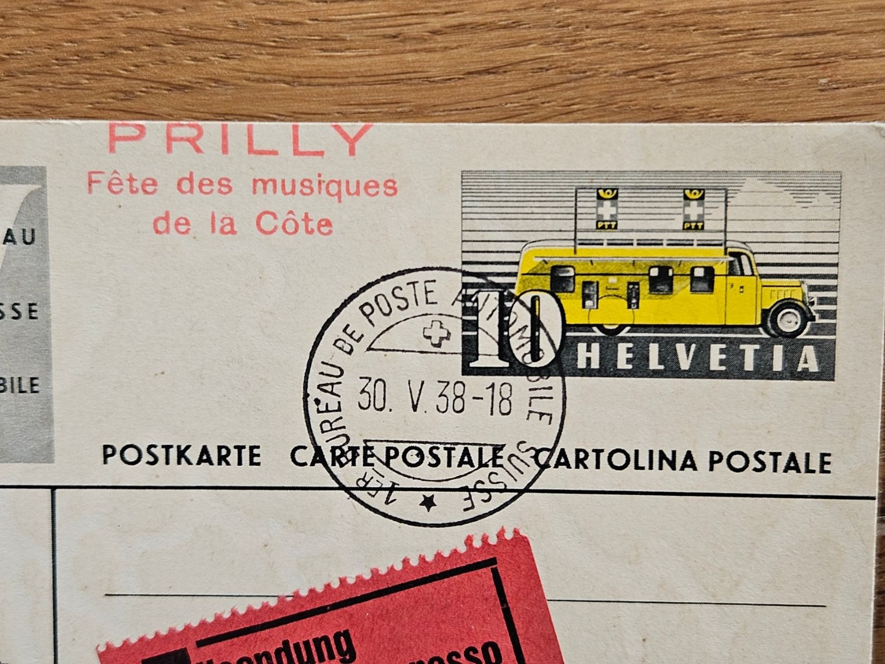 Tutti i francobolli: schöne PK 147 PRILLY Express für 4.-- – Usato da Buttikon SZ venduto da Marcelr 1