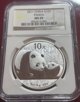 2011 China Panda 1oz Unze Silber .999 NGC MS69