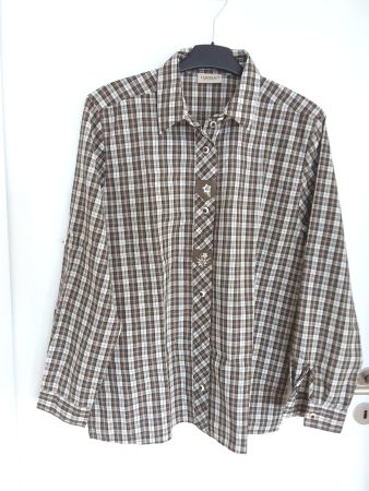 LANDHAUS Folklore Hemd, Gr 42, braun/beige