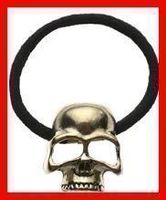 Totenkopf Haarring Haarschmuck Bronze Schädel Skelett Skull