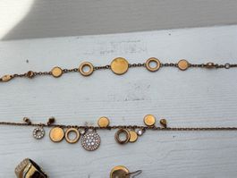 Fossil Schmuckset Rosegold: Kette, Ring, Armband & Ohrhänger