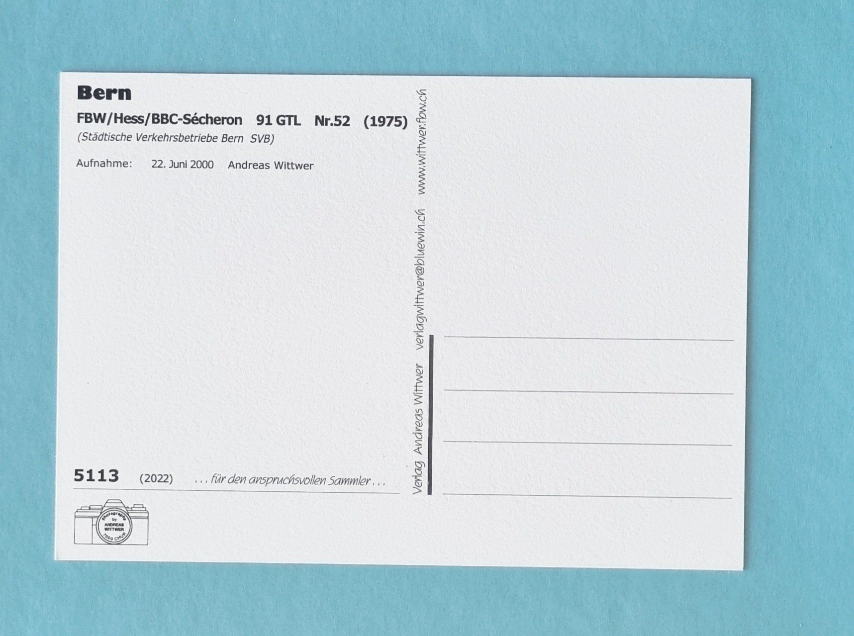 Cartes postales: Bern - FBW / Hess Bus - SVB - 2000 – D'occasion à Rothrist par RROENK 1