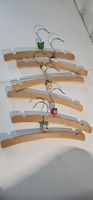 6 Kinderkleiderbügel Holz Tiermotive Maus Frosch Katze