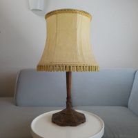 1900-1920er J.Schweiz/Jugenstil Tischlampe geschnitztem Holz