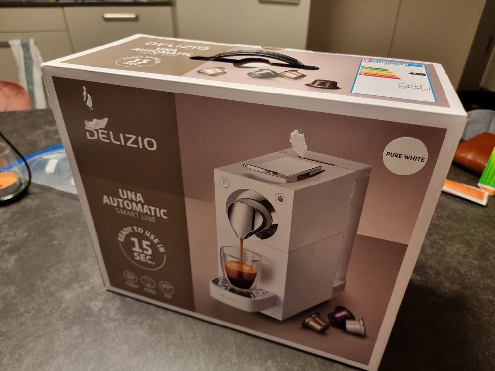 Neue Delizio UNA II Pure White Kapselmaschine Kaffeemaschine (Neu und ...