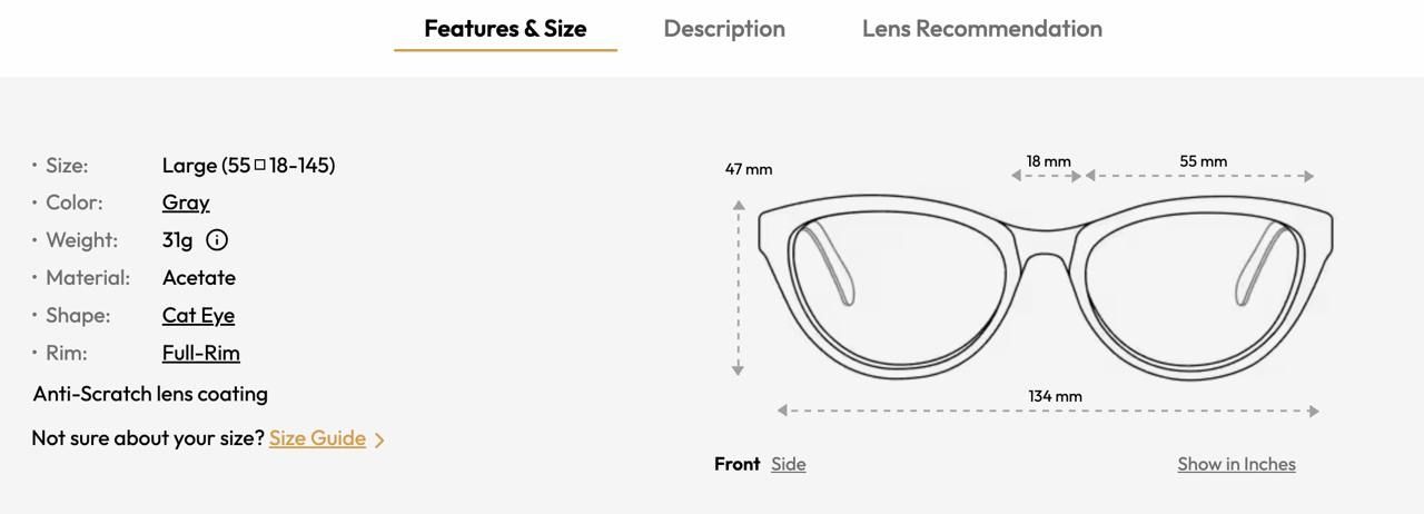 Brillen & Gläser: Stylish Eyebuy Direct "Moira" Cat Eye Frames - Gray Acetate – Gebraucht aus Glarus von tale1991 2