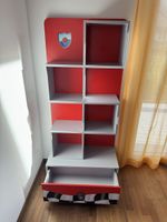 Kinderregal rot grau mit Schublade gebrauchter Zustand
