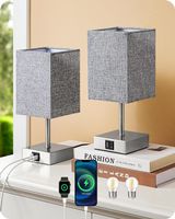 2x LED Nachttischlampe Touch dimmbar mit USB