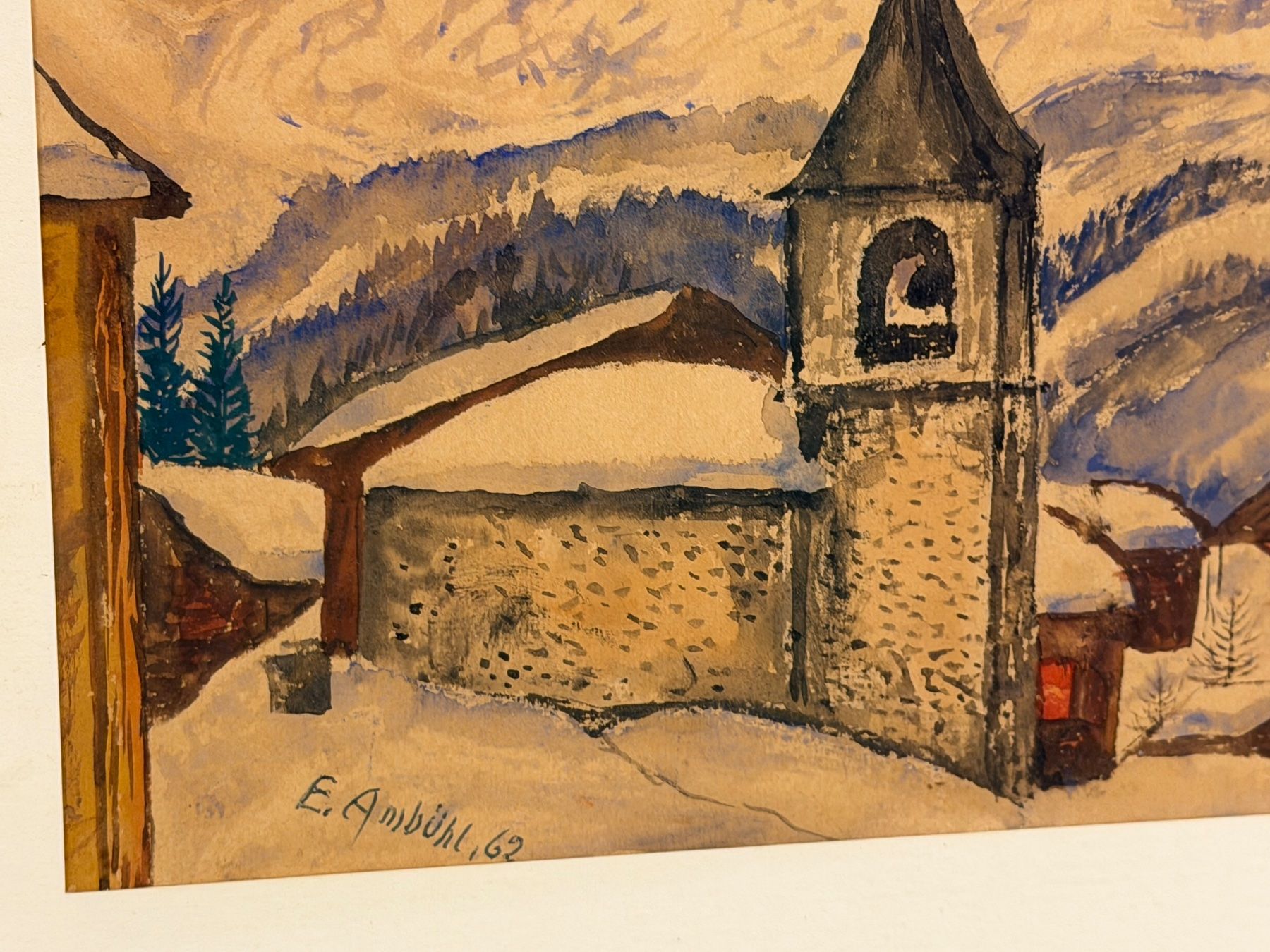 Gemälde: E. Ambühl 1962 Original Gemälde – Gebraucht aus Basel von PAUL_ART 4