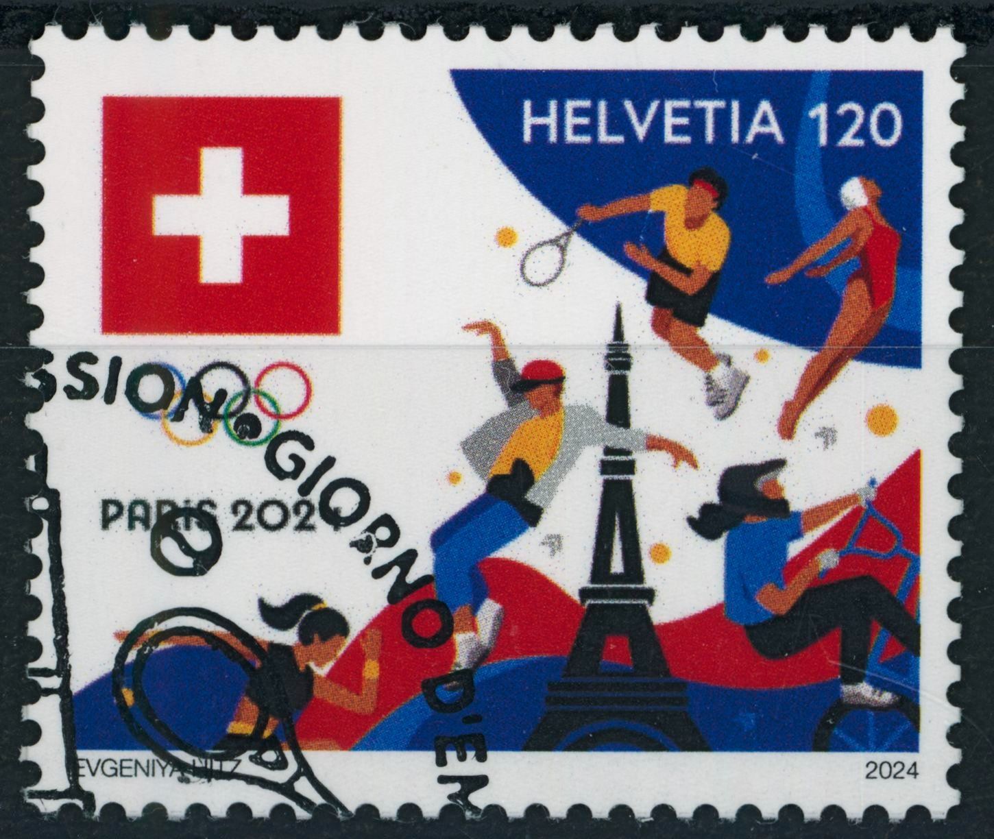 Tutti i francobolli: 2024 - Olympiade Paris - Ersttag Stempel ET – Usato da Schindellegi venduto da leecollect