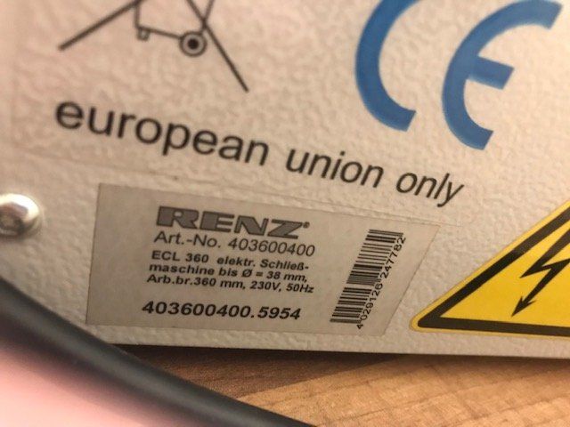 Renz Macchine rilegatrici: Relieuse électrique RENZ RING WIRE automatisée ECL 360 – Usato da Granges-Paccot venduto da AK-Images 1