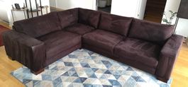 Ecksofa Lúgo (Kaffeebraun, Mikrofaser) in Top-Zustand