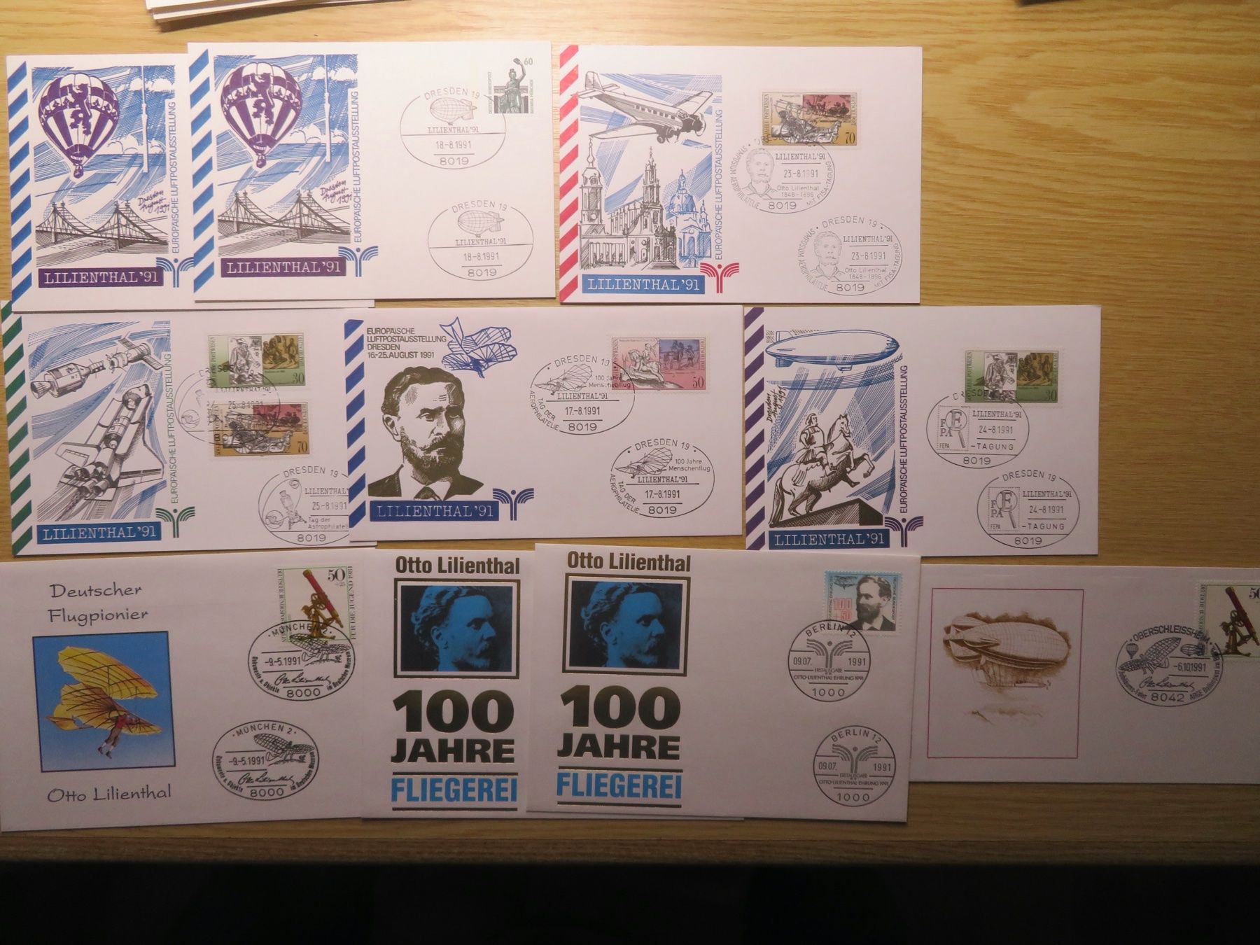 Alle Briefmarken: Otto Lilienthal 10 Belege – Gebraucht aus Spreitenbach von heitersberg54